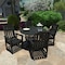 Highwood Usa Lehigh 5pc Round Outdoor Patio Furniture Dining Set AD-DNL48-BKE - alternate 2